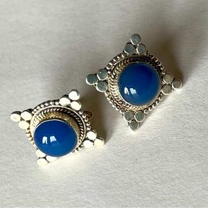 Sterling Silver and Blue Lapis Earrings